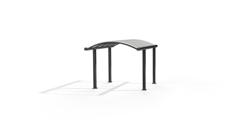 Carports simple 4pieds arrondi sideview moduco